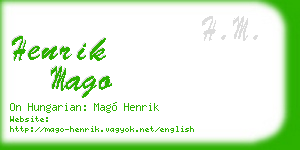 henrik mago business card